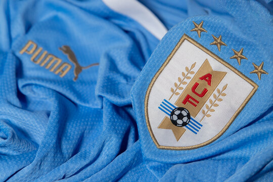 View of The New Uruguay Football Kit Crest For World Cup 2022