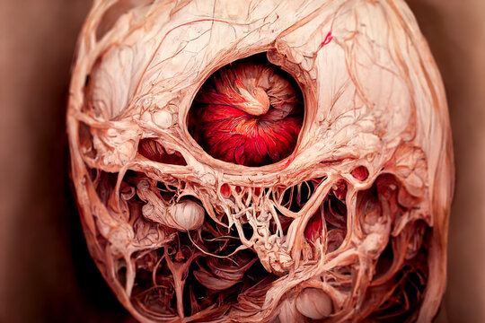 Teratoma, or dermoid cyst, illustration