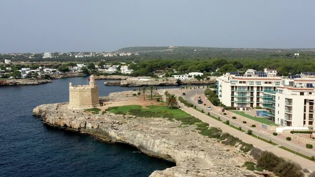 survol de Ciutadella de Menorca dans les &icirc;les Bal&eacute;ares en Espagne, minorque