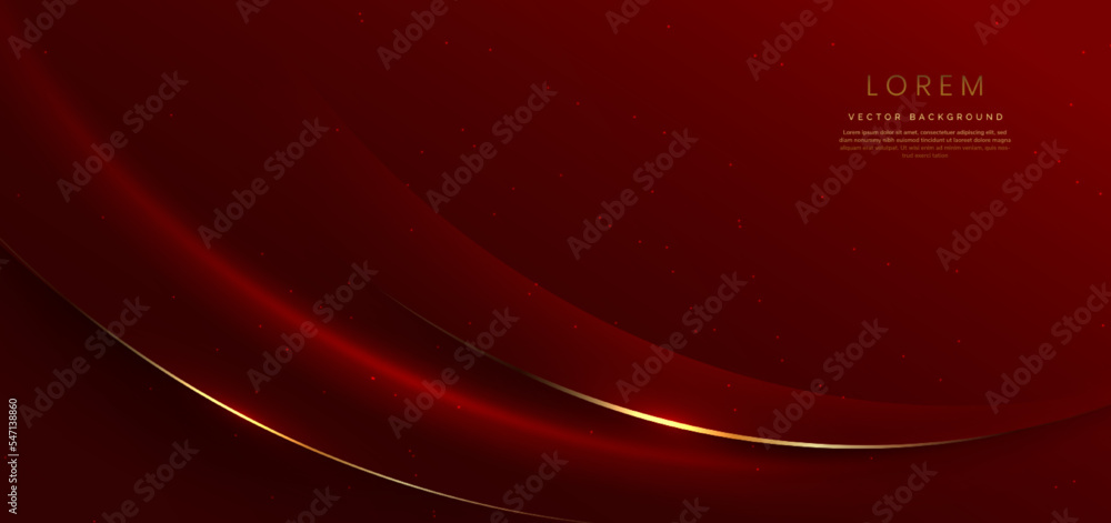Aufkleber abstract 3d curved red shape on red background with lighting effect and sparkle with copy space for 