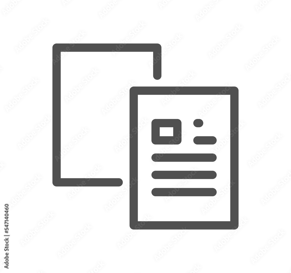 Poster document icon outline and linear symbol.