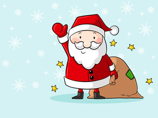 Winkender Comic Weihnachtsmann