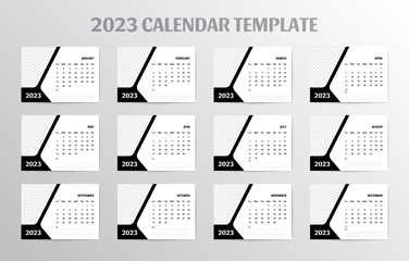 Simple design 2023 calendar template