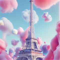 Fototapeta na wymiar Cotton candy Paris