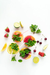 summer lemonade on the white background