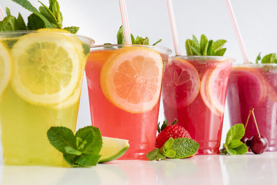summer lemonade on the white background