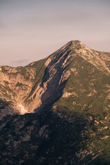 Fototapeta premium A peak of the Orobie Alps during sunset, Northern Italy