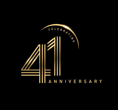 41 years anniversary celebration logotype. elegant modern number gold color