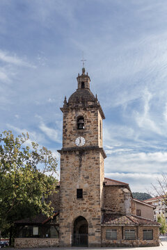 old stone church in the basque town of basauri