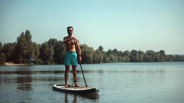 sup surfing activity. inflatable board paddle rowing surf	