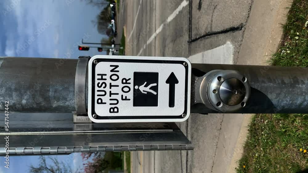 Poster push button for walk signal directional arrow