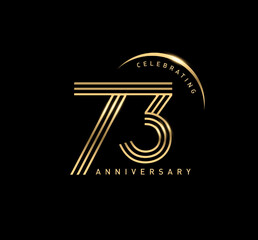73 years anniversary celebration logotype. elegant modern number gold color