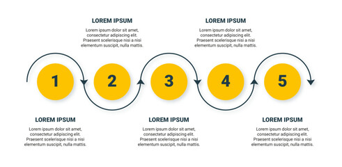 MINIMAL INFOGRAPHIC 5 STEPS TIMELINE. EASY TO EDIT