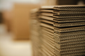 
Corrugated cardboard sheets are one by one, they are prepared for the production of cardboard...