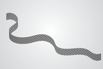 racing flag ribbon, Symbol marking start and finish. Vector illustration