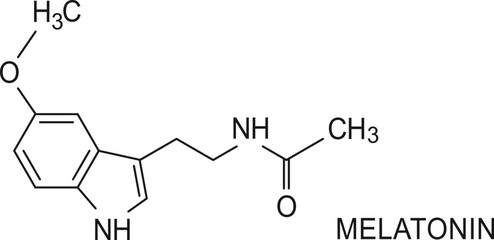 Melatonin molecule structure, vector chemical formula