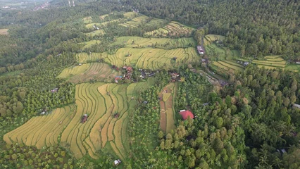 Abwaschbare Fototapete Reisfelder Bali, Indonesia - November 13, 2022: The Jatiluwih and Sidemen Terrace Rice Fields
