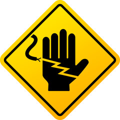 Electric shock risk, high voltage cable warning sign