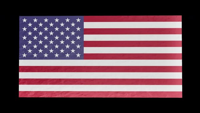 Close-up of United States's flag isolated by alpha channel ( transparent background ), You can put the background that you see fit for the clip to enhance video presentation or film project