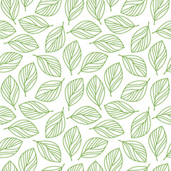 Minimal botanical seamless pattern. Vector leaves. Abstract linear branches floral backdrop illustration. Wallpaper, background, fabric, textile, print, wrapping paper or package design.