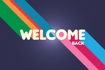 Welcome sign letters and Abstract welcome composition with flat design