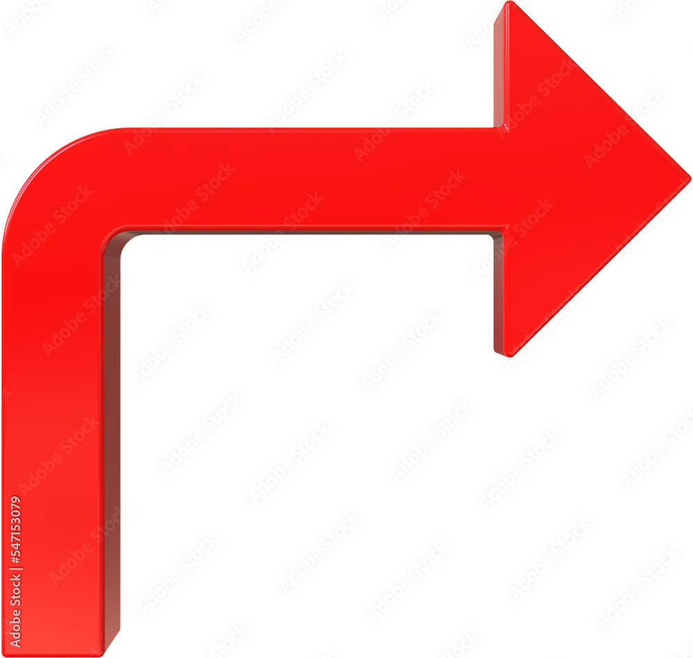 Poster red forward arrow isolated on transparent background. 3d rendering