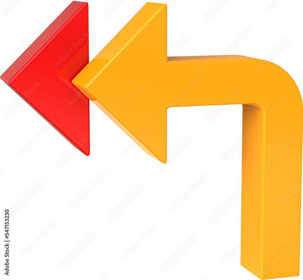 Poster reply all arrow isolated on transparent background. 3d rendering