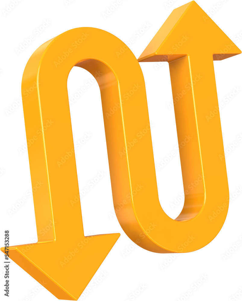Poster swap arrow isolated on transparent background. 3d rendering
