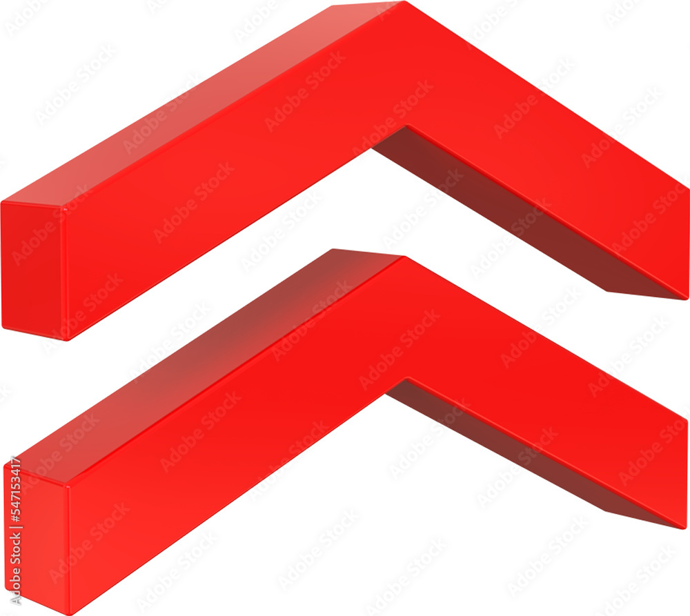 Poster chevron arrow isolated on transparent background. 3d rendering