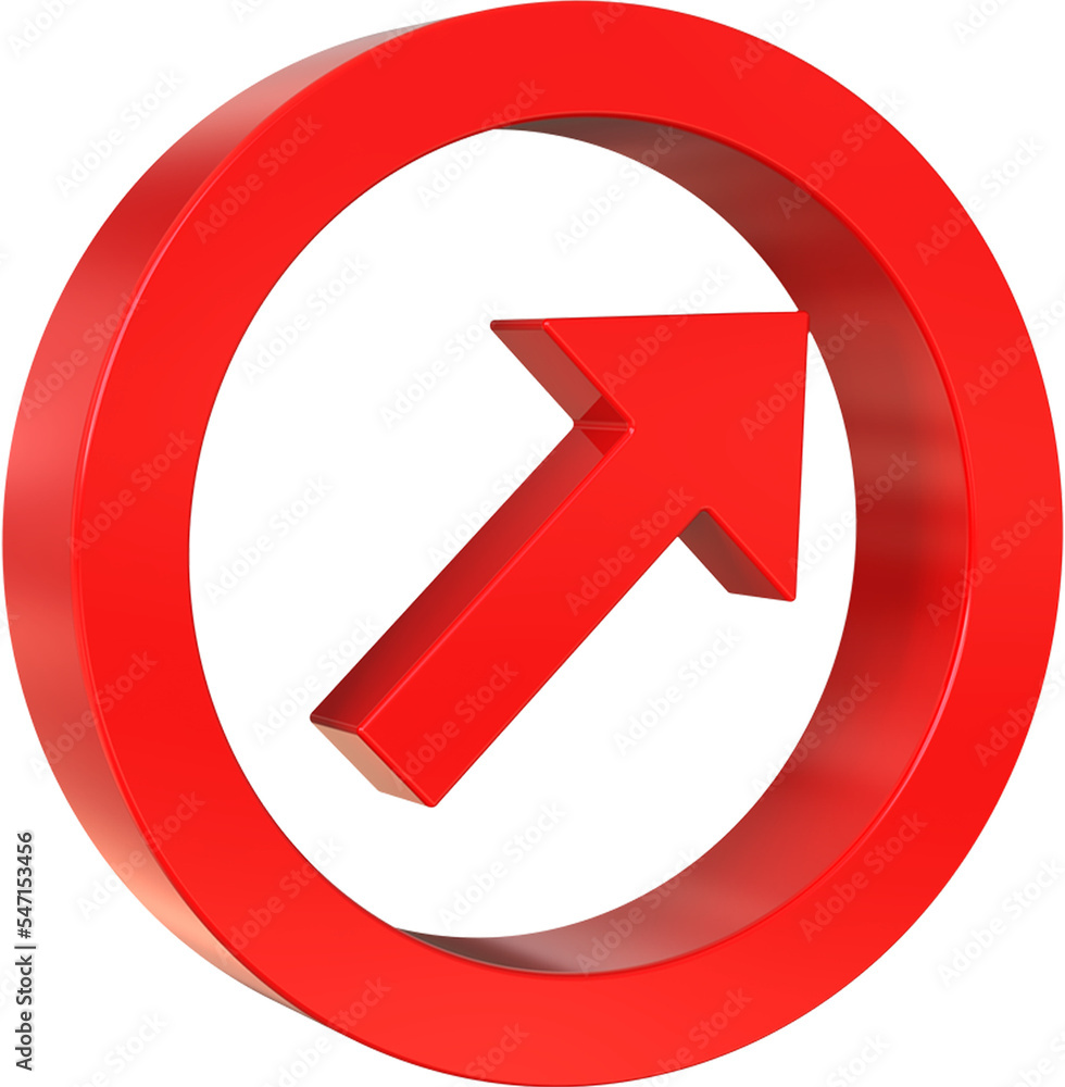 Poster up arrow isolated on transparent background. 3d rendering