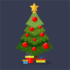 Christmas tree with gift boxes