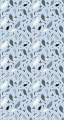 Vector seamless pattern with feathers and sticks