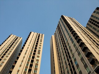 Fototapeta na wymiar New construction building of a residential complex of a condominium in Bangkok