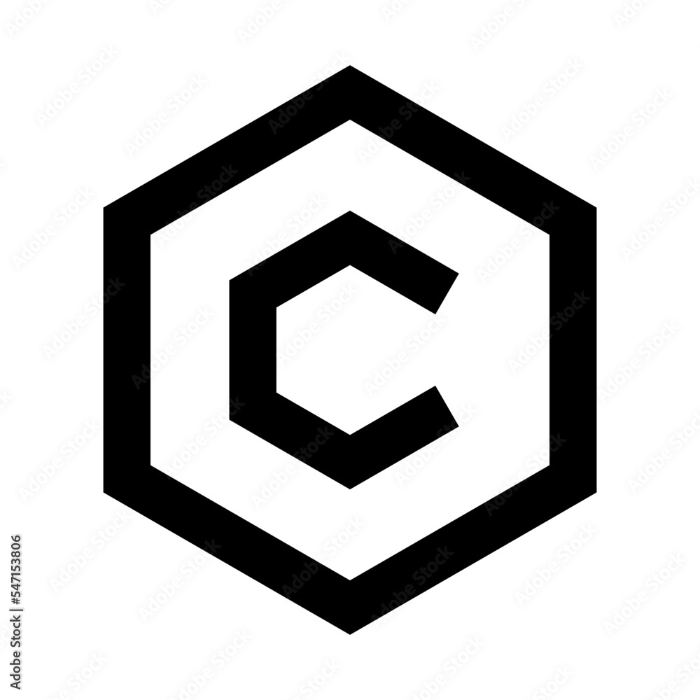 Poster simple hexagonal copyright icon. vector.