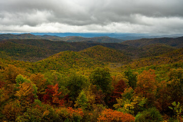 Bright Fall Colors Carpet The Rolling Blue Ridge Mountains