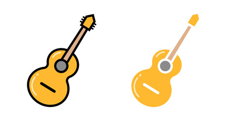 Guitar icon set. Musical instrument. Vector.