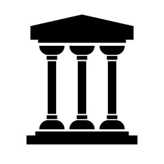 Museum and Temple Icon. Historical Greek architecture. Heritage. Vector.