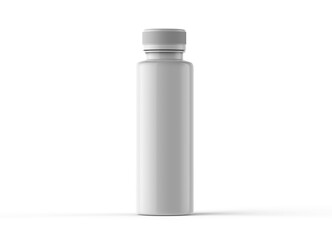 white plastic bottle isolated on white 3d rendering