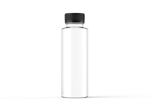 Mineral water glass bottle on white background 3d Render
