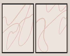 Modern Abstract shapes element. Contemporary beige collage template. Wall art. Scandinavian style print for wallpaper, social media, placard, poster, story, sale. Mid century wall art. Apartment decor