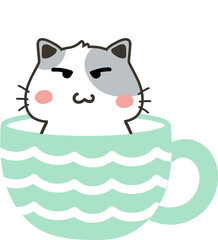 kitten in coffee cup. cat
