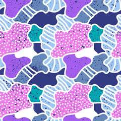 Abstract seamless unique colorful pattern with wave shapes