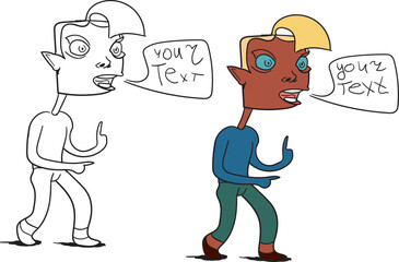 Character say something.