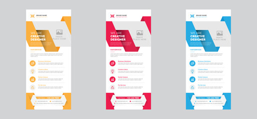 Roll-Up Banner Design  | 3 Color variations | Print ready format	