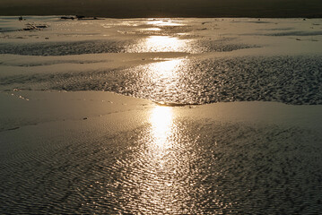 Obraz premium Natural travertine pools and terraces at sunset in Pamukkale. Pamukkale. Sunset. Cotton castle in southwestern Turkey. Pamukkale is the most visited attraction in Turkey.