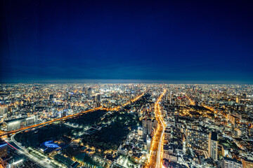 Obraz premium あべのハルカスから見た美しい大阪夜景【大阪風景】