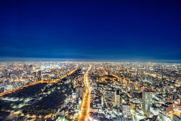 Fototapeta premium あべのハルカスから見た美しい大阪夜景【大阪風景】