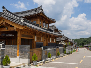 The street view of Eunpyeong Hanok Village in South Korea