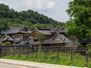 Fototapeta na wymiar The street view of Eunpyeong Hanok Village in South Korea