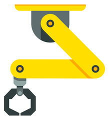 Manufacture arm device icon. Factory mechanic equipment
